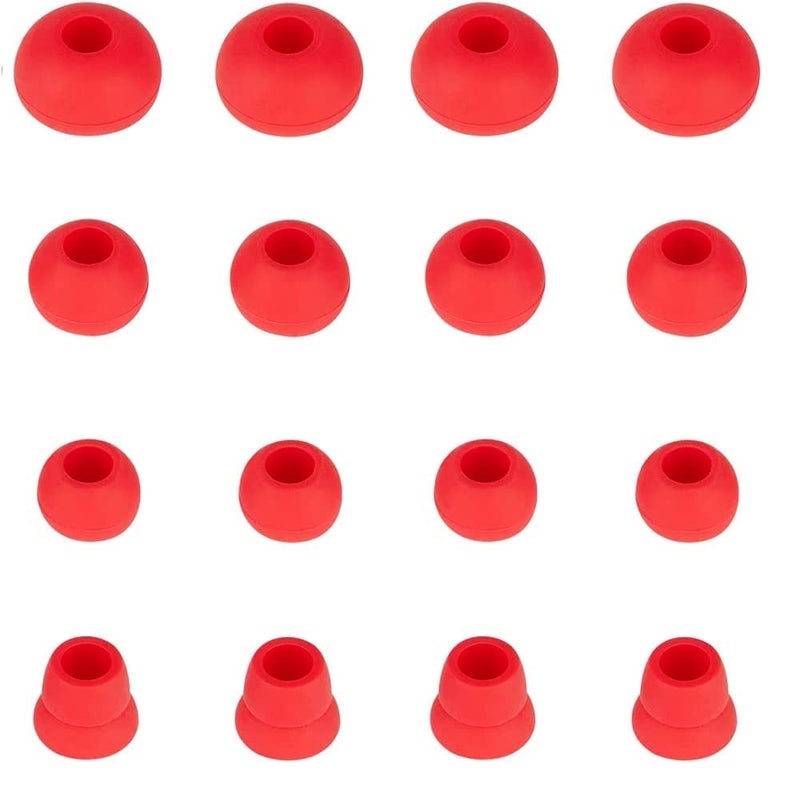 BLLQ Red Replacement Silicone Ear Tips Earbuds Buds for Powerbeats 3 Wireless Beats by dre Headphones, Eartips 16PCS 8 Pairs 4 Size Options for Powerbeats3 Red pbr16 - Image 3